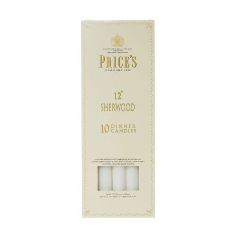 Price's Sherwood White Dinner Candles 30cm (Box of 10) £29.69